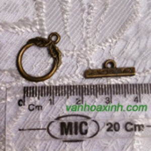 Cặp móc khóa hoa văn lá bằng đồng MD2K17-6R