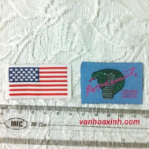Tem nhãn ủi hình cờ Mỹ và hình mãng xà PLM10-4